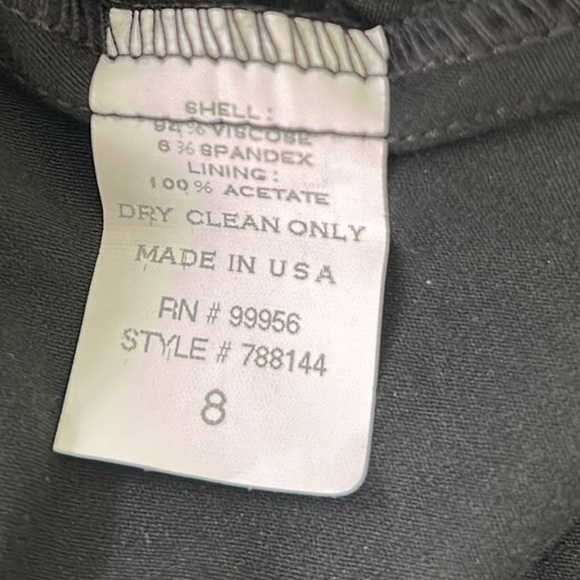 Shoshanna Black Jersey Knit Draped Surplice V-Neck A-Line Midi Dress - 8 - Picture 9 of 10